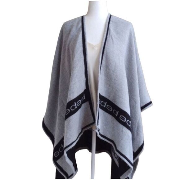 BEBE Ruana Open Front Poncho Cape Shawl Vest Jacket Coat ONE SIZE NWT - Picture 5 of 6